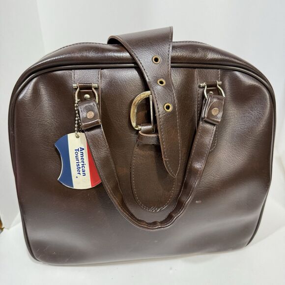 Vintage 1960 1970's American Tourister Carry On Tote Overnight Luggage - Picture 4 of 16